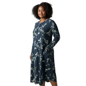 Pure Jill Printed Knit Midi Dress Nightingale Painterly Vines Sz S Petite NWT